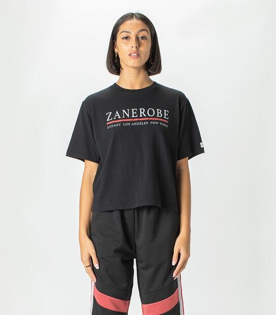 ZxZanerobe Oversized Crop T-Shirt - Vintage Black
