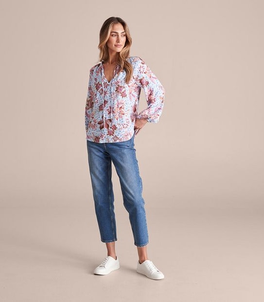Long Sleeve Peasant Blouse