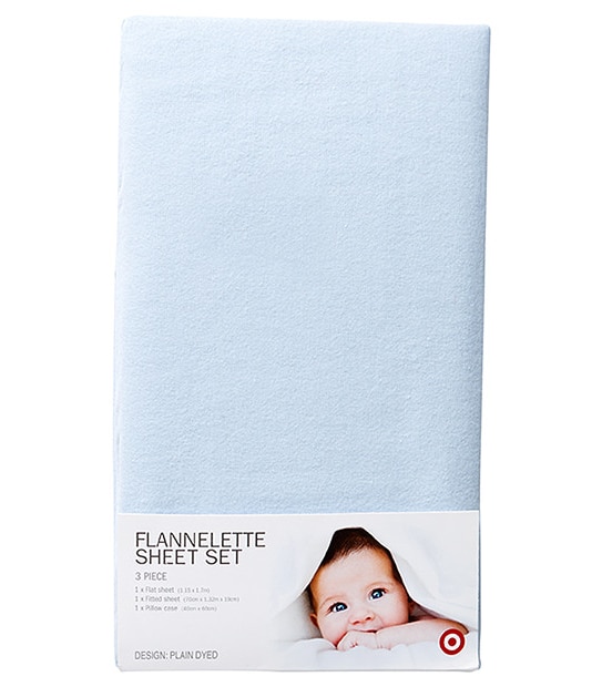 Flannelette Plain Dyed Cot Fitted Sheet Set Target Australia