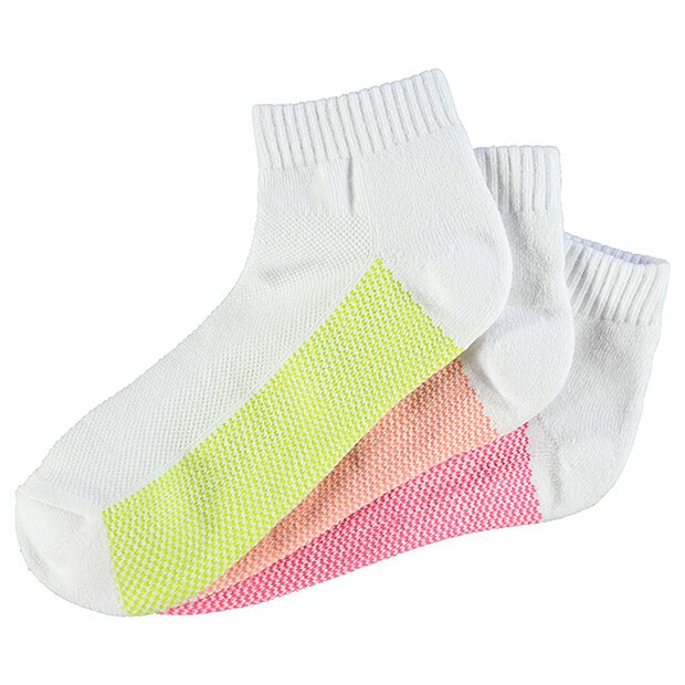 3 Pack Quarter Crew Sport Socks - White 3 Pack Quarter Crew Sport Socks - White