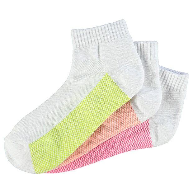 3 Pack Quarter Crew Sport Socks - White