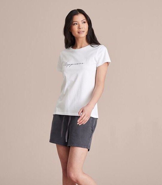 Fitted Crew Print T-Shirt