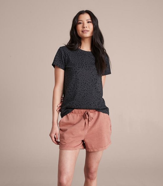 Printed Fitted Crew T-Shirt