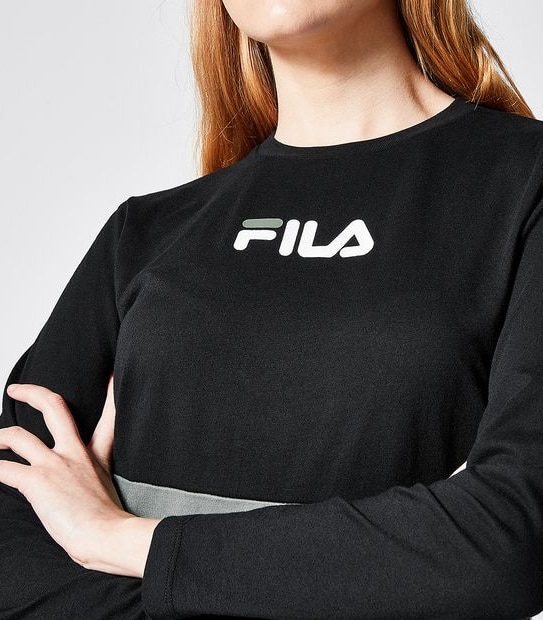 Fila Urban Libbi Long Sleeve T-Shirt - Black Splice