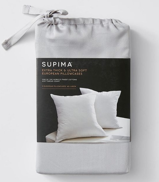 Supima 2 Pack 400 Thread Count European Pillowcases