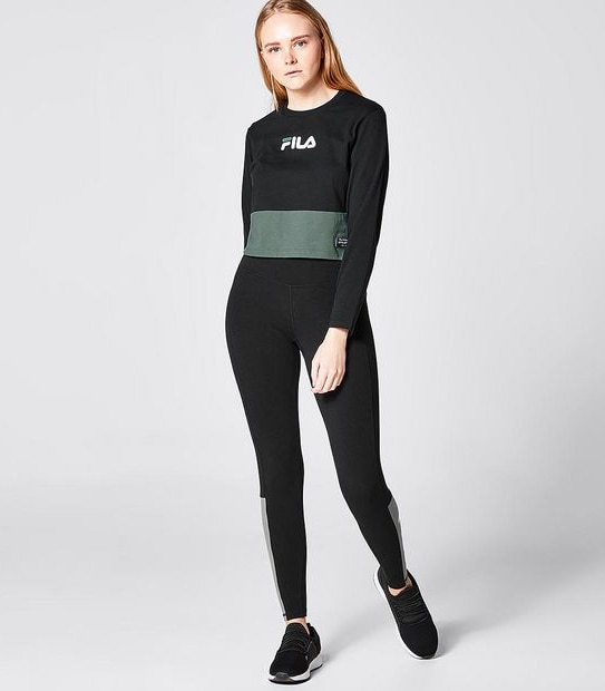 Fila Urban Libbi Long Sleeve T-Shirt - Black Splice