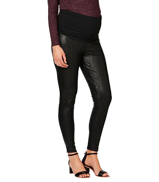 Maternity by Dannii Minogue Textured Belly Band Legging - Black