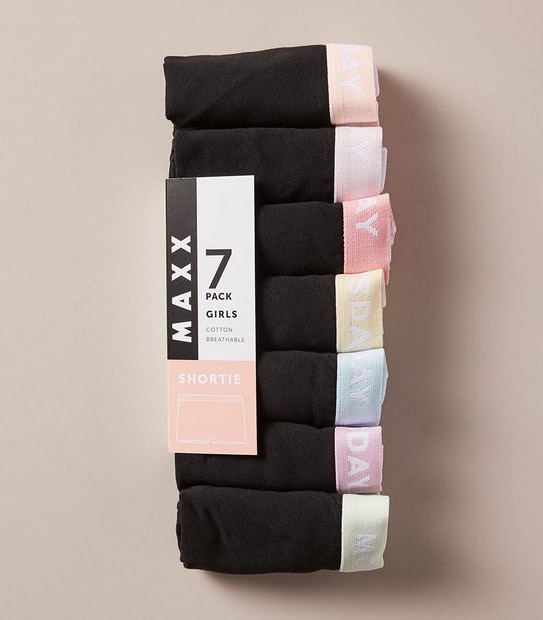 Girls Maxx Shorties 7 Pack