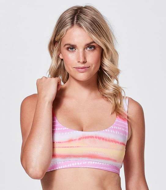 Piping Hot Bikini Crop Top - Pink Space Dyed