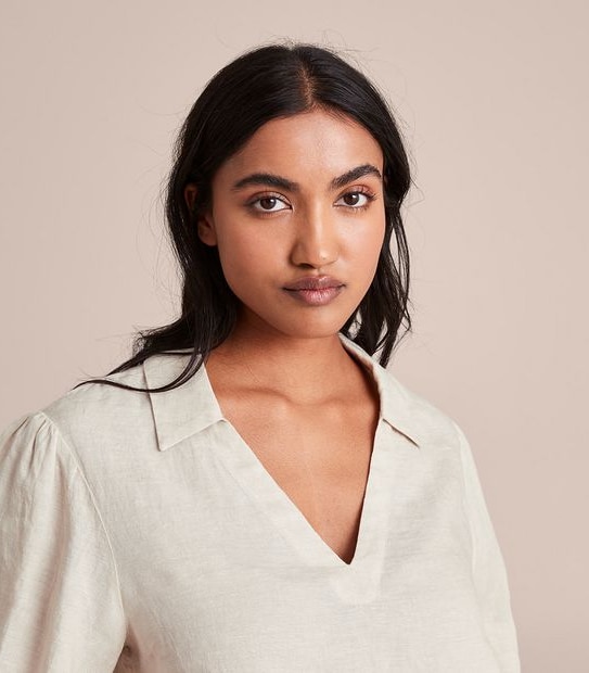 European Linen Puff Sleeve Blouse 4 of 6