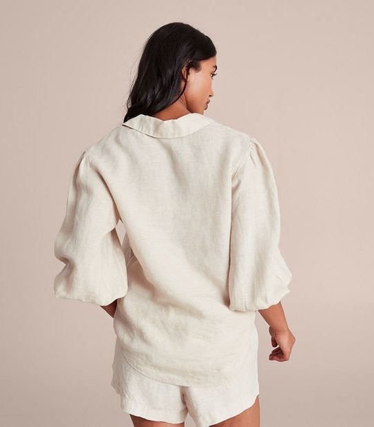 European Linen Puff Sleeve Blouse 5 of 6