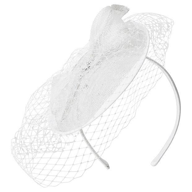 Penelope Pillbox Fascinator - White Penelope Pillbox Fascinator - White