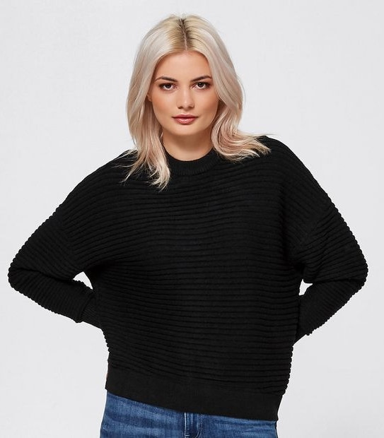 Dannii Minogue Petites Relaxed Rib Jumper - Black