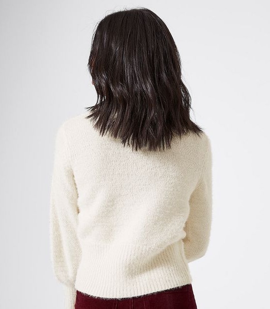 Lily Loves Balloon Sleeve Sweater - Ivory White