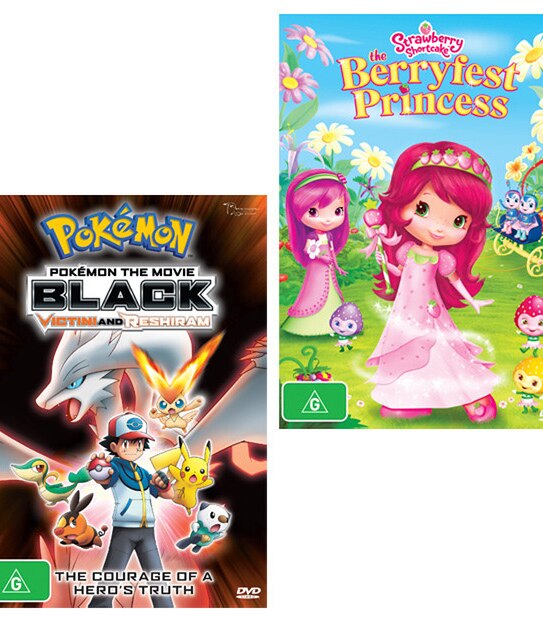 Strawberry Shortcake: Berryfest Princess + Pokemon The Movie: Black - Victini + Reshiram DVD Bundle