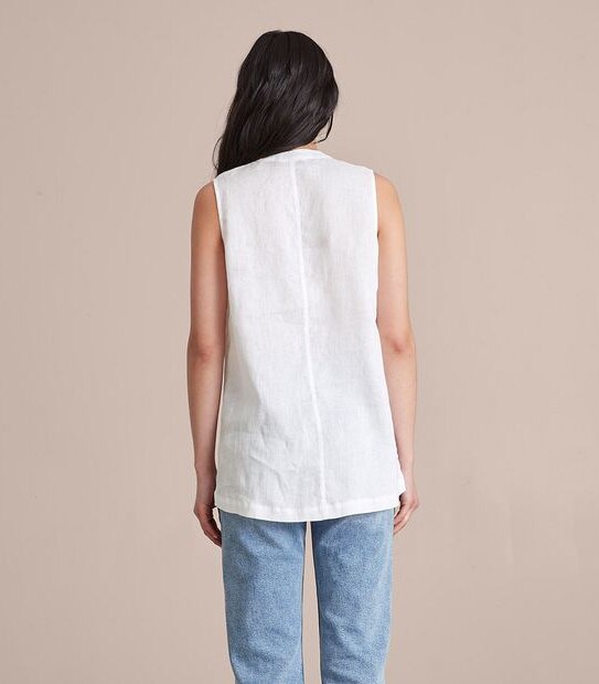European Linen Sleeveless Shirt