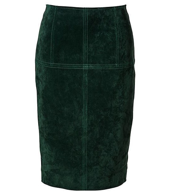 Dannii Minogue Petites Suede Skirt - Green