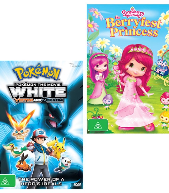Strawberry Shortcake: Berryfest Princess + Pokemon The Movie: White - Victini + Zekrom DVD Bundle