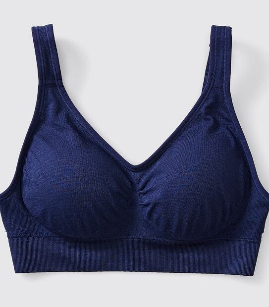 2 Pack Back Smoothing Wirefree Bra, Style: CN1511 - Navy Blue/Lilac Purple