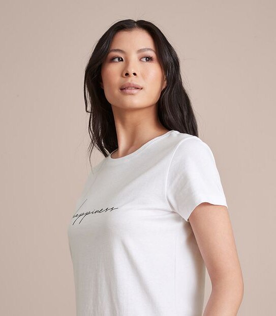 Fitted Crew Print T-Shirt
