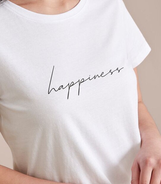 Fitted Crew Print T-Shirt