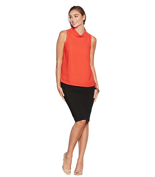 Pull-On Ponte Skirt - Black