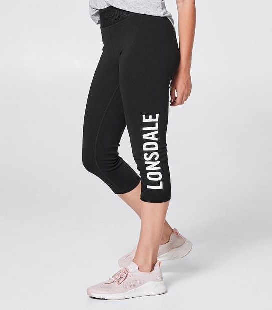 Lonsdale London 3/4 Heritage Leggings - Black