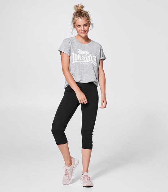 Lonsdale London 3/4 Heritage Leggings - Black