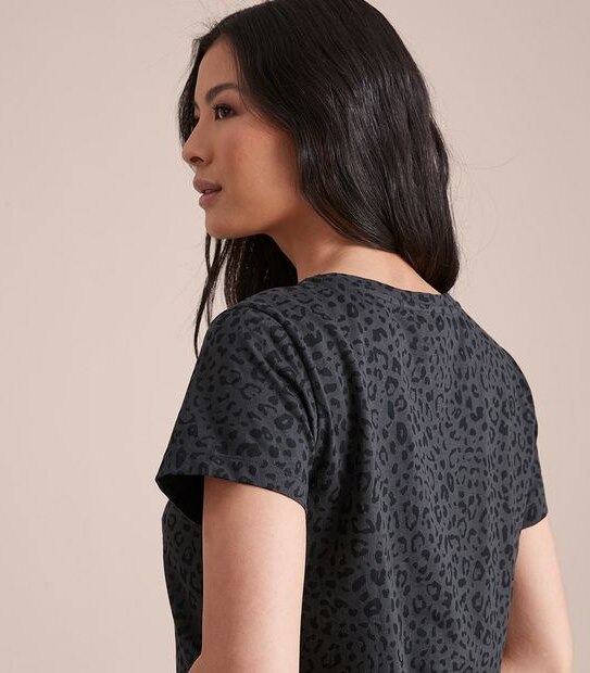 Printed Fitted Crew T-Shirt
