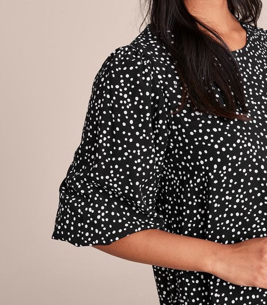 Balloon Sleeve Tiered Mini Dress