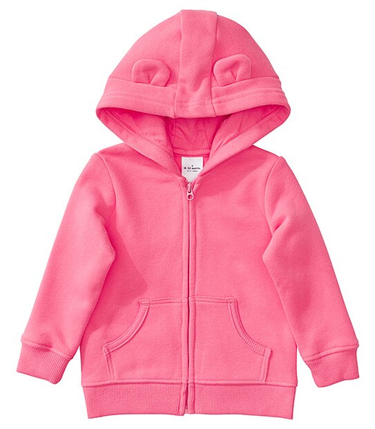 Basic Zip Up Hoodie With Ears