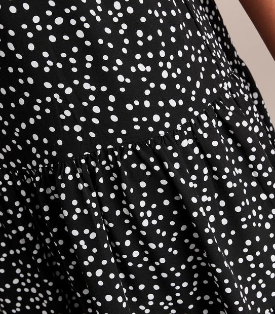 Balloon Sleeve Tiered Mini Dress