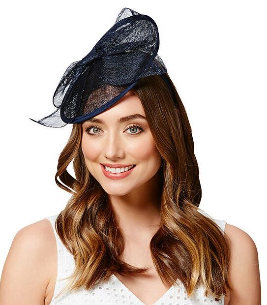 Belinda Saucer Fascinator - Navy
