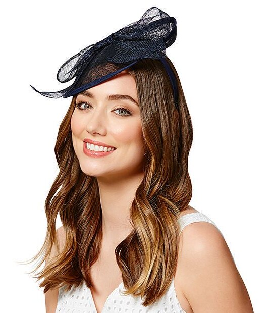 Belinda Saucer Fascinator - Navy