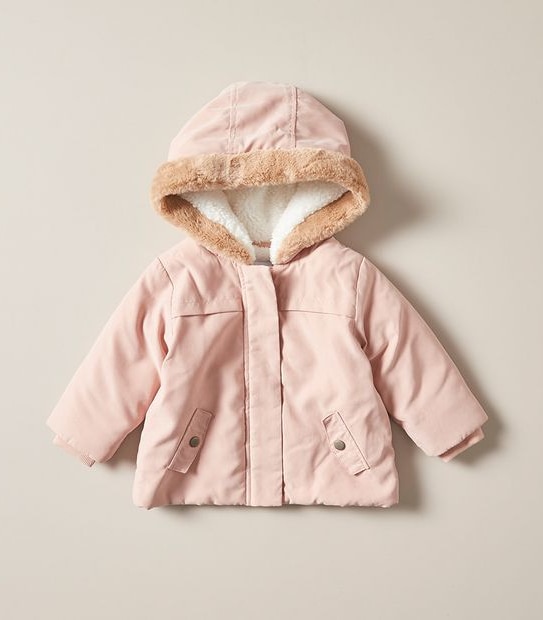 Baby Fur Trim Hooded Parka