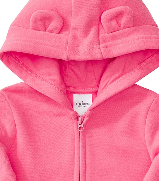 Basic Zip Up Hoodie With Ears