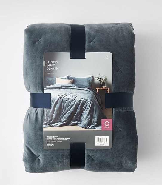 Hudson Velvet Coverlet - Queen Bed
