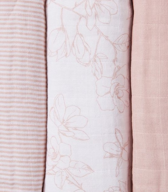 bub. 3 Pack Organic Cotton Muslin Wraps