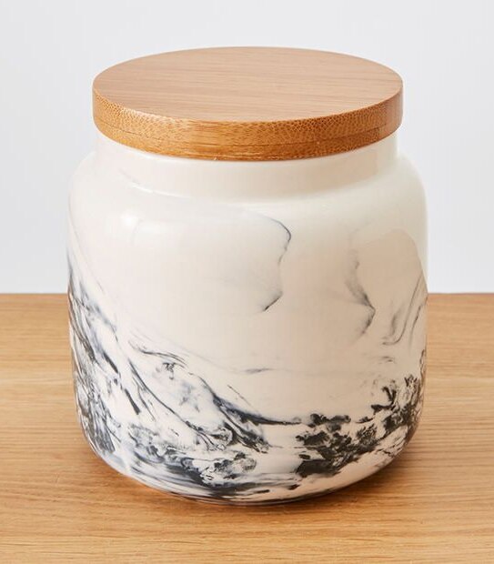Marble Look Canister - Small