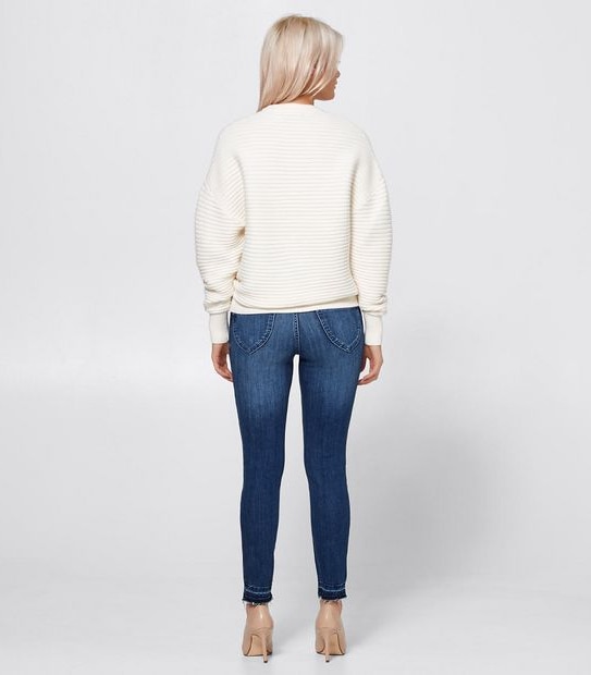Dannii Minogue Petites Relaxed Rib Jumper - Ivory
