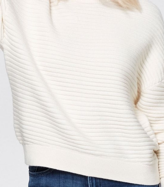 Dannii Minogue Petites Relaxed Rib Jumper - Ivory