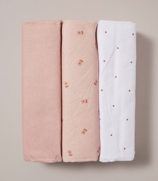bub. 3 Pack Flannelette Wraps