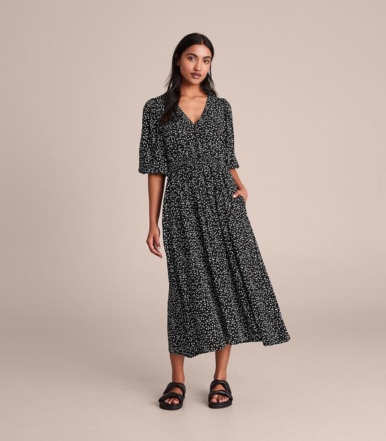 Full Sleeve Button Through Maxi Dress