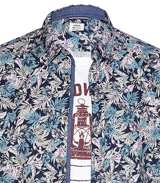 Men's Short Sleeve Shirt & T-Shirt Combination - Multi