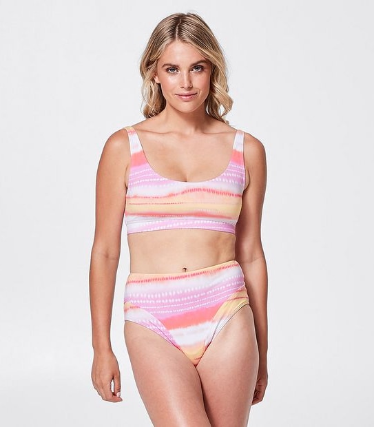 Piping Hot Bikini Crop Top - Pink Space Dyed
