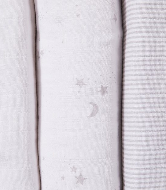 bub. 3 Pack Organic Cotton Muslin Wraps