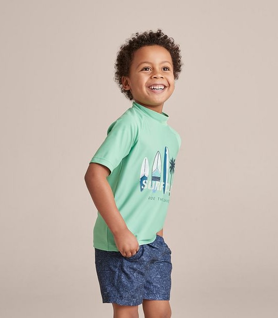 Short Sleeve Swim Print Rashie