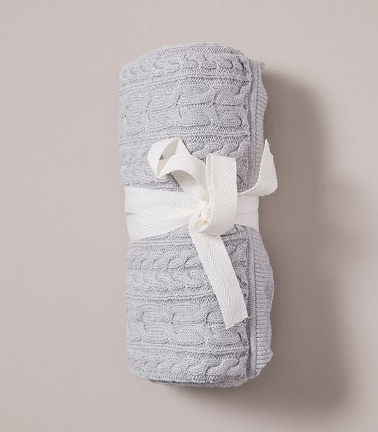 bub. Organic Cotton Cable Knit Blanket
