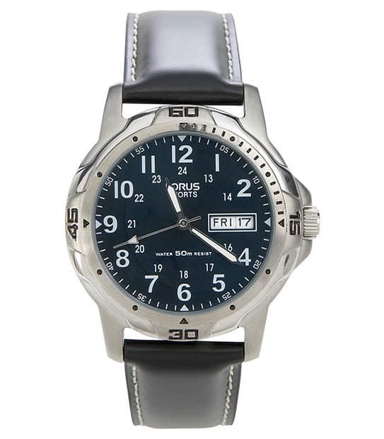 Lorus Leather Strap Sports Watch