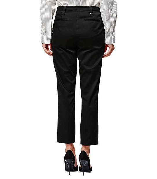 Cropped Sateen Pants - Black
